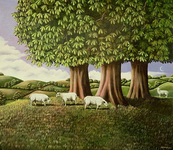 Sheep under the Chestnut Trees, 1981 (panel)  from Liz  Wright