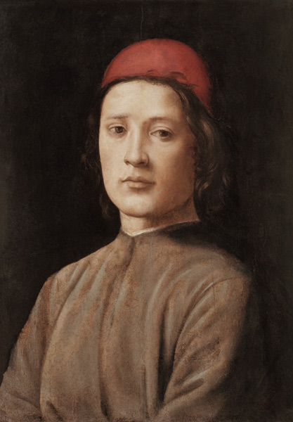 Portrait of a Young Man with a Red Cap from Lorenzo di Credi