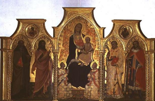Madonna and Child with St. Anthony Abbot, St. John the Baptist, St. Lawrence and St. Julian, 1404 (t from Lorenzo di Niccolo Gerini