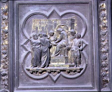 Pontius Pilate Washing his Hands before Christ, sixteenth panel of the North Doors of the Baptistery from Lorenzo Ghiberti