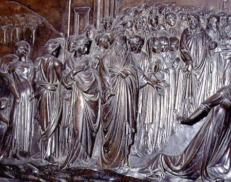 The Shrine of St. Zenobius, detail of the crowd from the Miracle of the Strozzi Boy from Lorenzo Ghiberti