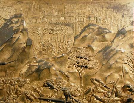 The Story of David and Goliath, background detail from the original panel from the East Doors of the from Lorenzo Ghiberti