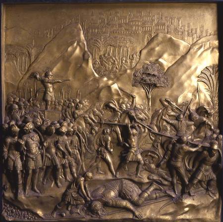 The Story of David and Goliath, one of ten relief panels from the Gates of Paradise (East doors) from Lorenzo Ghiberti