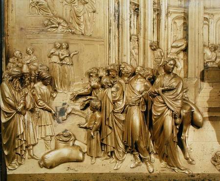 The Story of Joseph, detail of the Finding of the Silver Cup, from the original panel from the East from Lorenzo Ghiberti