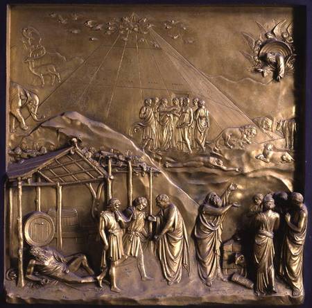 The Story of Noah: the Exodus from the Ark, the Drunkenness of Noah and his Sacrifice to God, one of from Lorenzo Ghiberti
