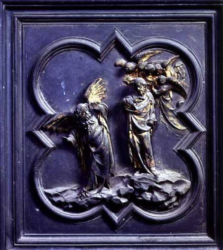 The Temptation of Christ, sixth panel of the North Doors of the Baptistery of San Giovanni from Lorenzo Ghiberti