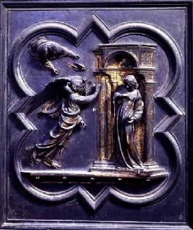 The Annunciation, first panel of the North Doors of the Baptistery of San Giovanni