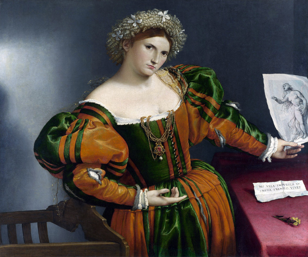 A Lady with a Drawing of Lucretia from Lorenzo Lotto