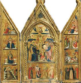 Portable Triptych with a central Crucifixion