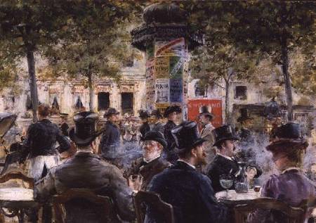 Cafe Scene in Paris from Louis Anet Sabatier
