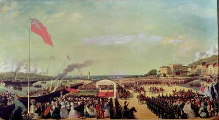 Napoleon III (1808-73) Welcoming Queen Victoria (1819-1901) at the Port of Boulogne, 18th August 185 from Louis Armand