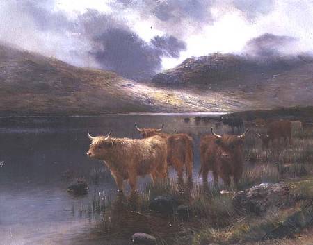 Highland Cattle by a Loch from Louis Bosworth Hurt