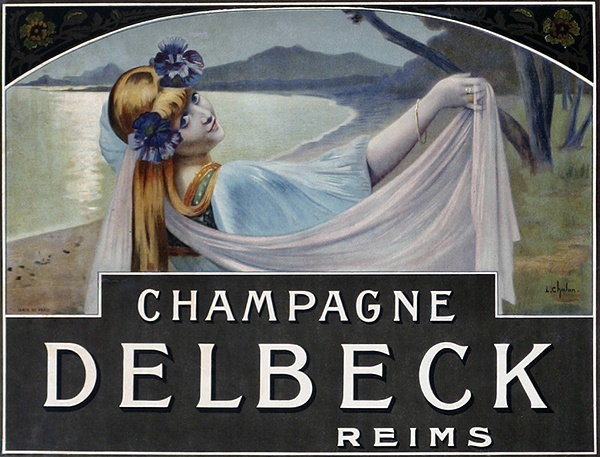Advertisement for Champagne Delbeck, printed by Camis, Paris, c.1910 (colour litho)  from Louis Chalon
