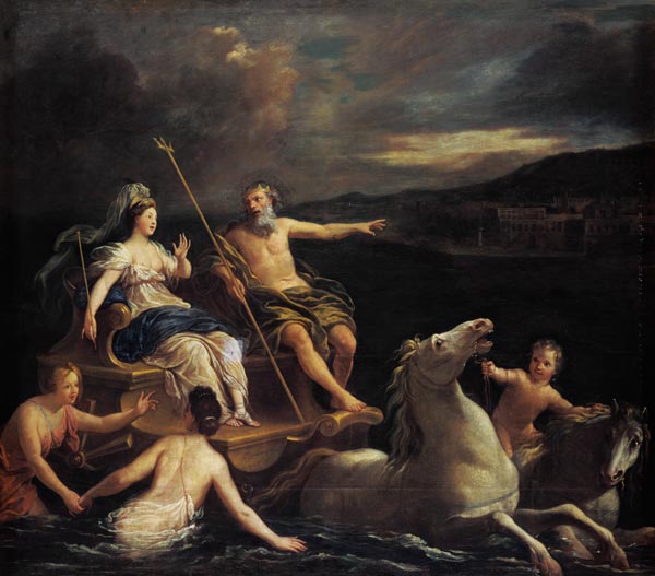 Neptun leads Amphytrite to his lock on his sea car. from Louis de Boullogne d.Ä.