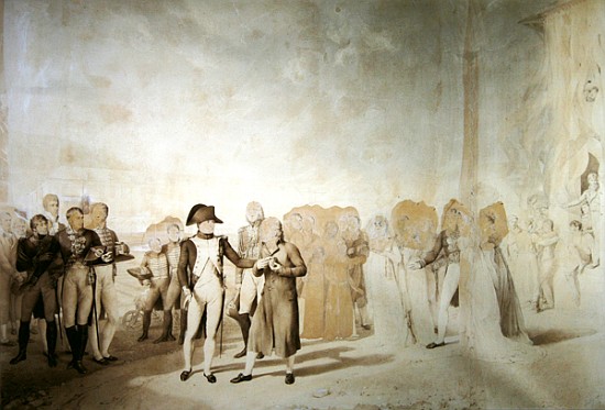 Napoleon visits the factory at Jouy-en-Josas, 20th June, 1806 (pen & sepia ink on paper) from Louis Eugene Gabriel Isabey