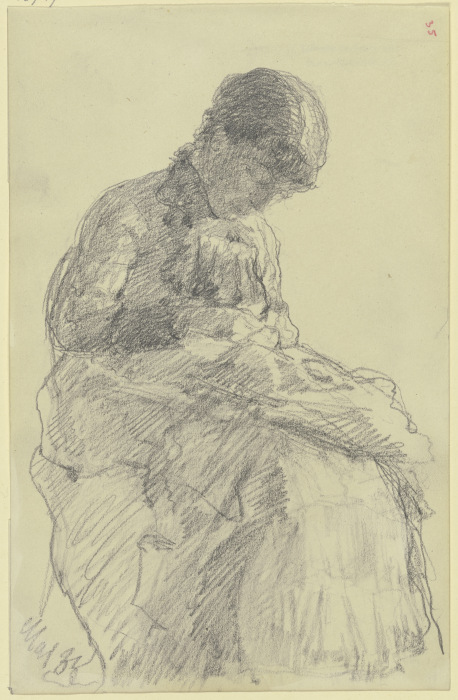 Sitzende Frau beim Handarbeiten from Louis Eysen