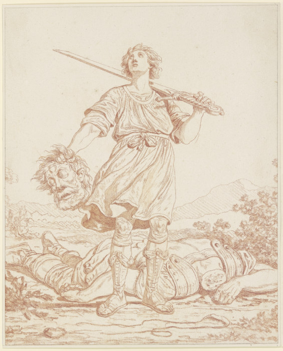 David als Sieger über den Riesen Goliath from Louis Félix de La Rue
