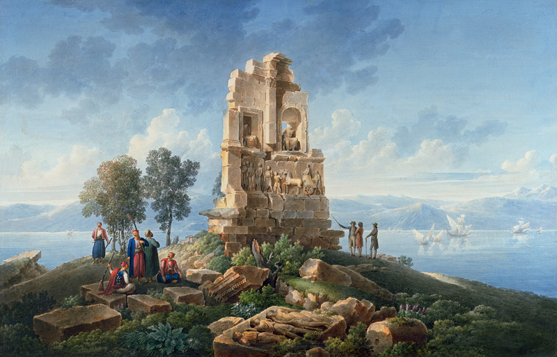 Grand Tourists at the Monument of Philopappos, Greece from Louis Francois Cassas