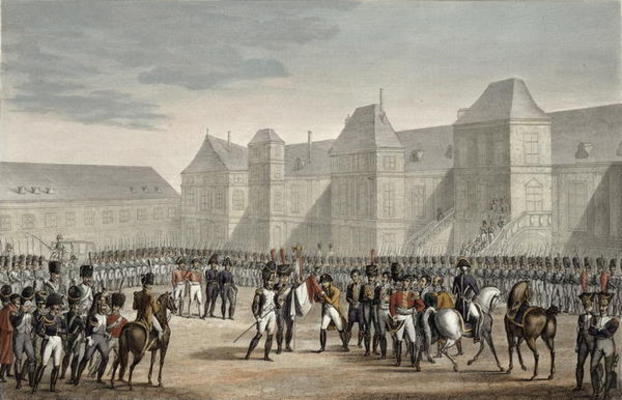 The Abdication of Napoleon and his Departure from Fontainebleau for the Island of Elba, 20 April 181 from Louis Francois Couche