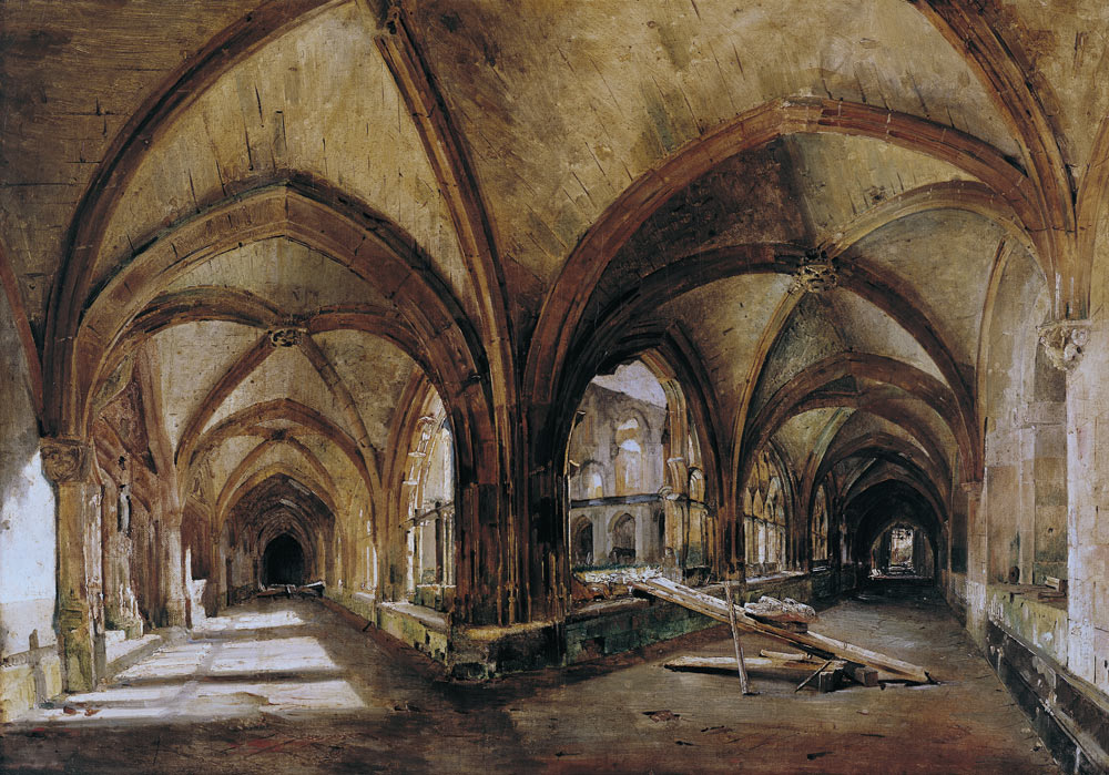 The Cloisters of St. Wandrille from Louis Gabriel Eugène Isabey