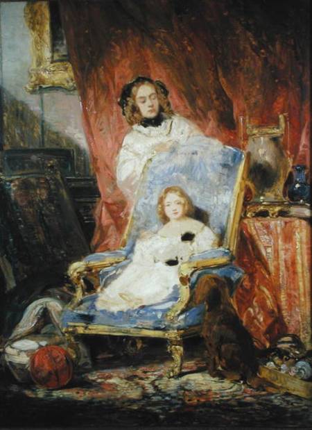 Madame Eugene Isabey and her Daughter from Louis Gabriel Eugène Isabey
