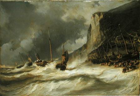 Storm on the Coast at Etretat, Normandy from Louis Gabriel Eugène Isabey