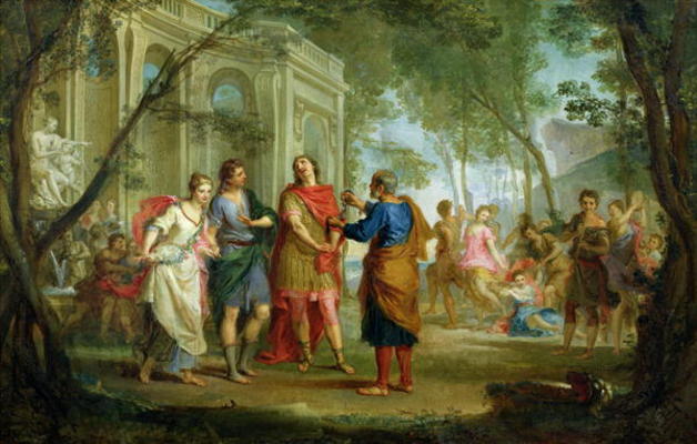 Roland Learns of the Love of Angelica and Medoro (oil on canvas) from Louis Galloche