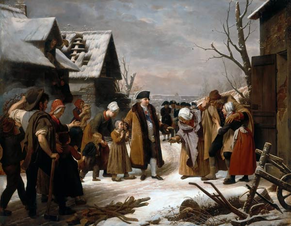 Louis XVI Distributing Alms to the Poor of Versailles during the Winter of 1788 from Louis Hersent