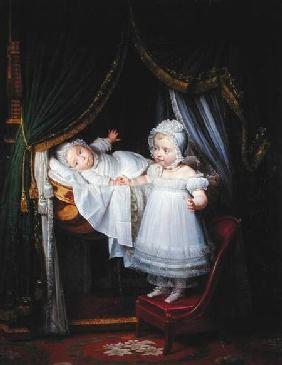 Henri-Charles-Ferdinand of Artois (1820-83) Duke of Bordeaux and his Sister Louise-Marie-Therese of