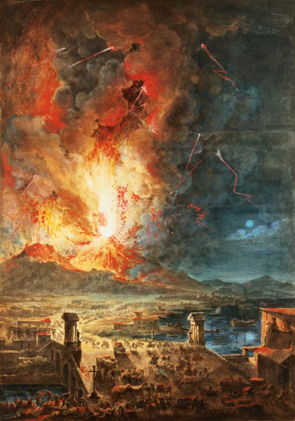The Great Eruption of Mt. Vesuvius from Louis Jean Desprez