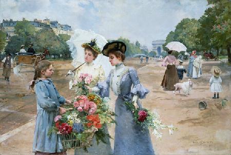 Flower seller on the Avenue you Bois de Boulogne