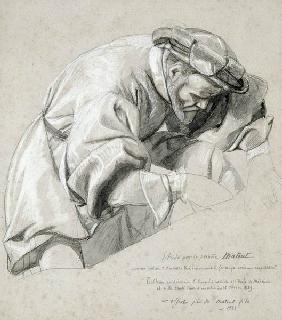 Study of Ambroise Pare (c.1510-90) the 'Father of Modern Surgery' (charcoal & white chalk wash on pa