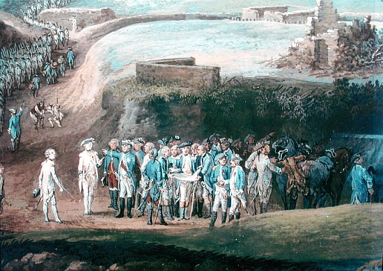 The Siege of Yorktown, 1st-17th October 1781, detail of the central group from Louis Nicolas van Blarenberghe