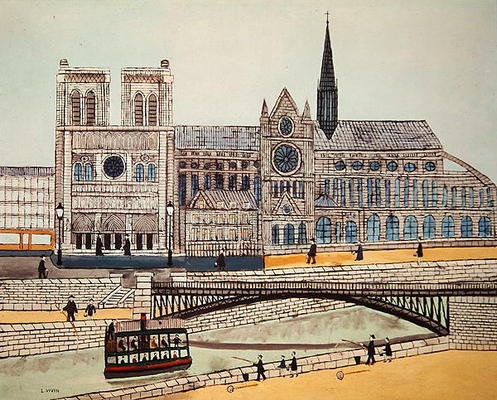 Notre-Dame (south side), c.1933 (oil on canvas) from Louis Vivin