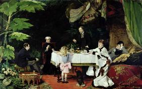 The Luncheon in the Conservatory, 1877 (oil on canvas)