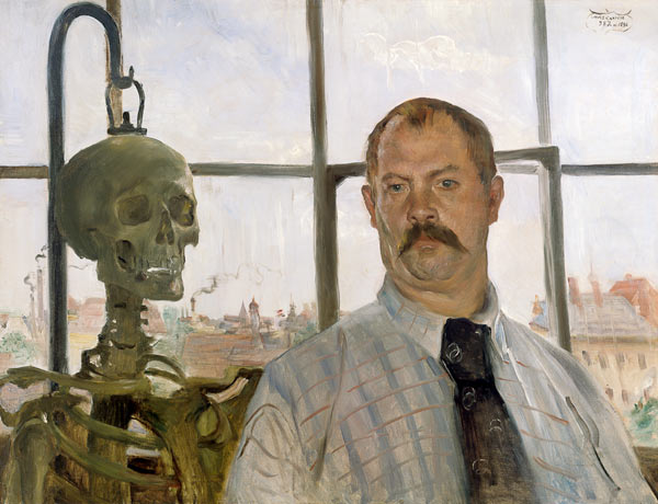 Self-portrait with skeleton from Lovis Corinth