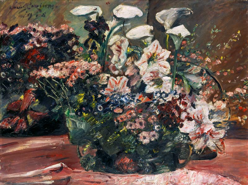 Flower basket with amaryllis and Kalla. from Lovis Corinth