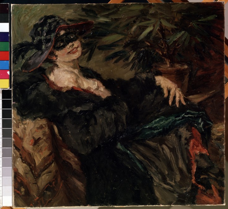 Woman in carnival mask from Lovis Corinth