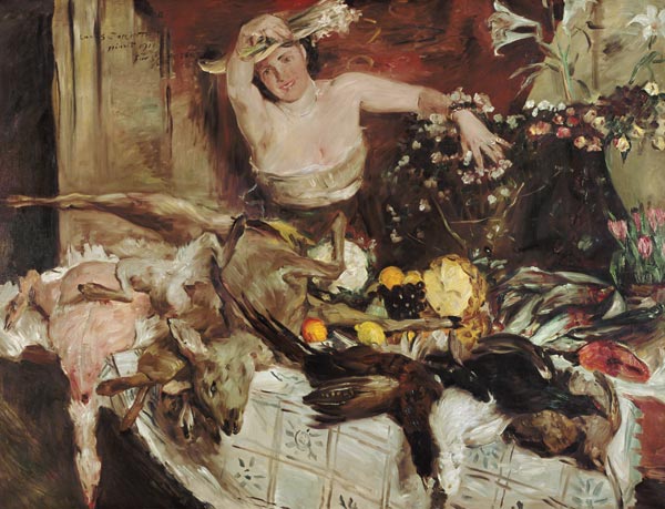 Great quiet life with figure, birthday picture. from Lovis Corinth