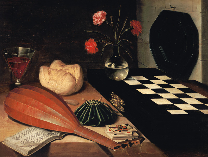 Quiet life with lute and chess-board. from Lubin Baugin