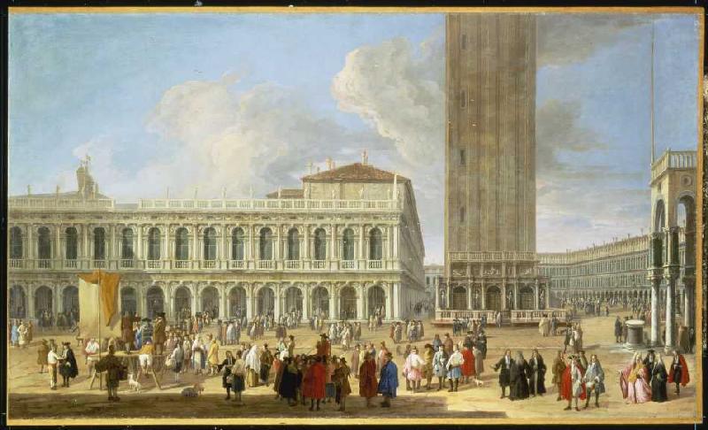 The Piazza San Marco in Venice from Luca Carlevarijs