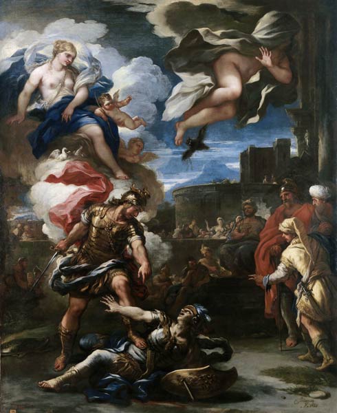 Aeneas defeats Turnus from Luca Giordano