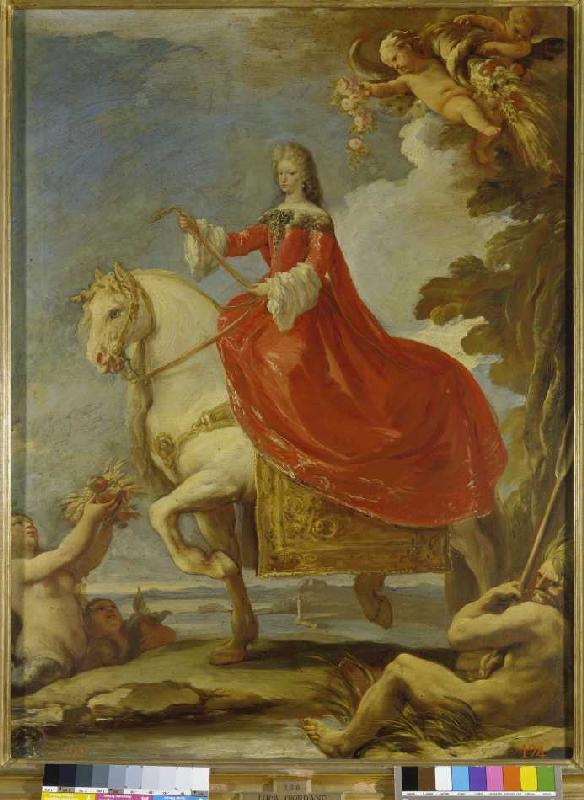 Dona Mariana of new castle to horse from Luca Giordano