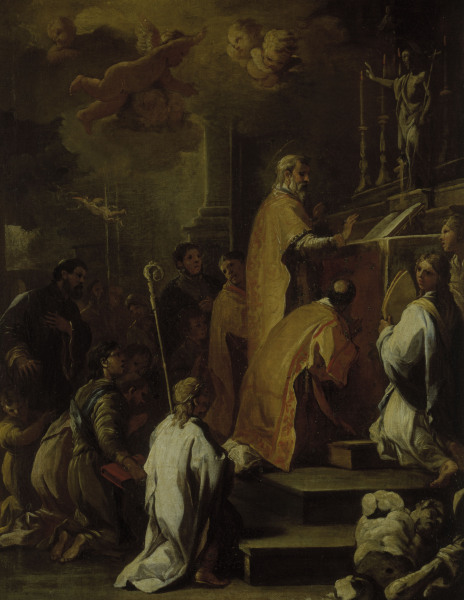 L.Giordano / Mass of St.Gregory / Paint. from Luca Giordano