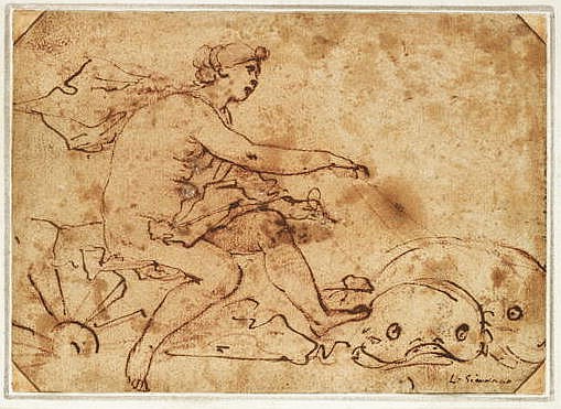 The Triumph of Galatea, 17th century (ink & red chalk on paper) from Luca Giordano