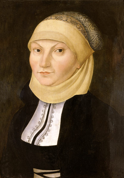 Portrait of Katharina of Bora, wife of Martin Luthers. from Lucas Cranach the Elder
