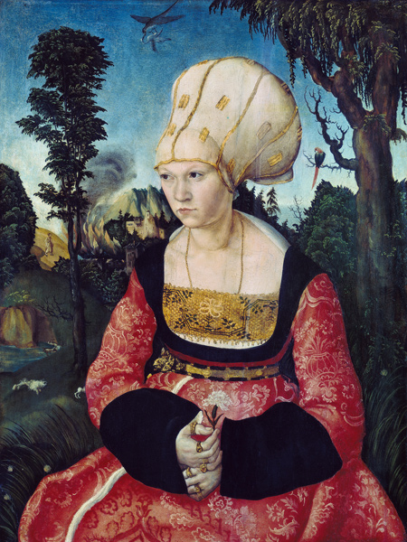 Portrait of the wife the DrCuspinian - Lucas Cranach d. Ä. as art print or  hand painted