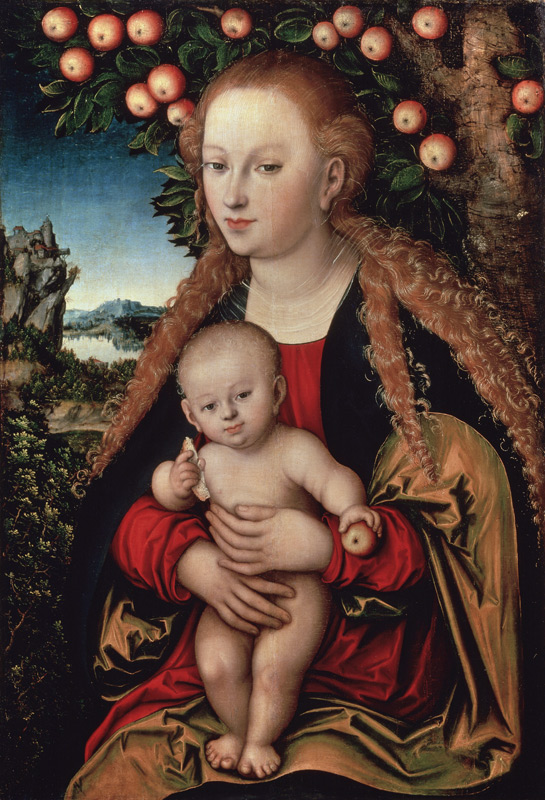 Madonna with child under the apple tree. from Lucas Cranach the Elder