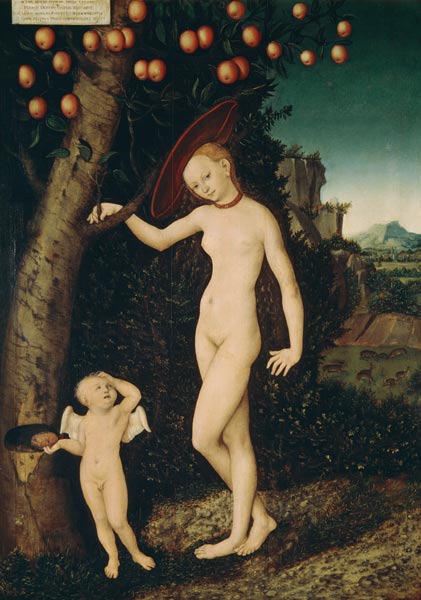 Venus and Amor as a honey thief from Lucas Cranach the Elder