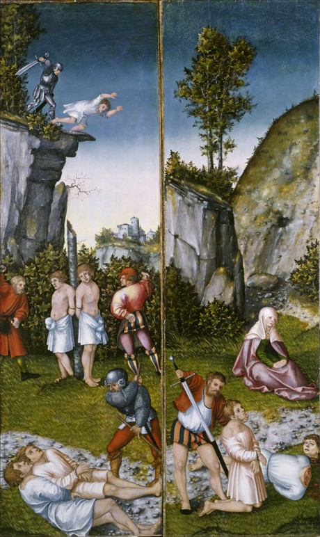 Saint Felicitas at the martyrdom of her seven sons from Lucas Cranach the Elder